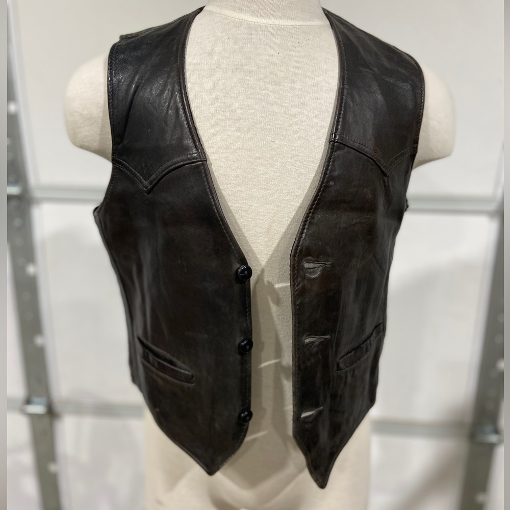 Vintage western leather vest